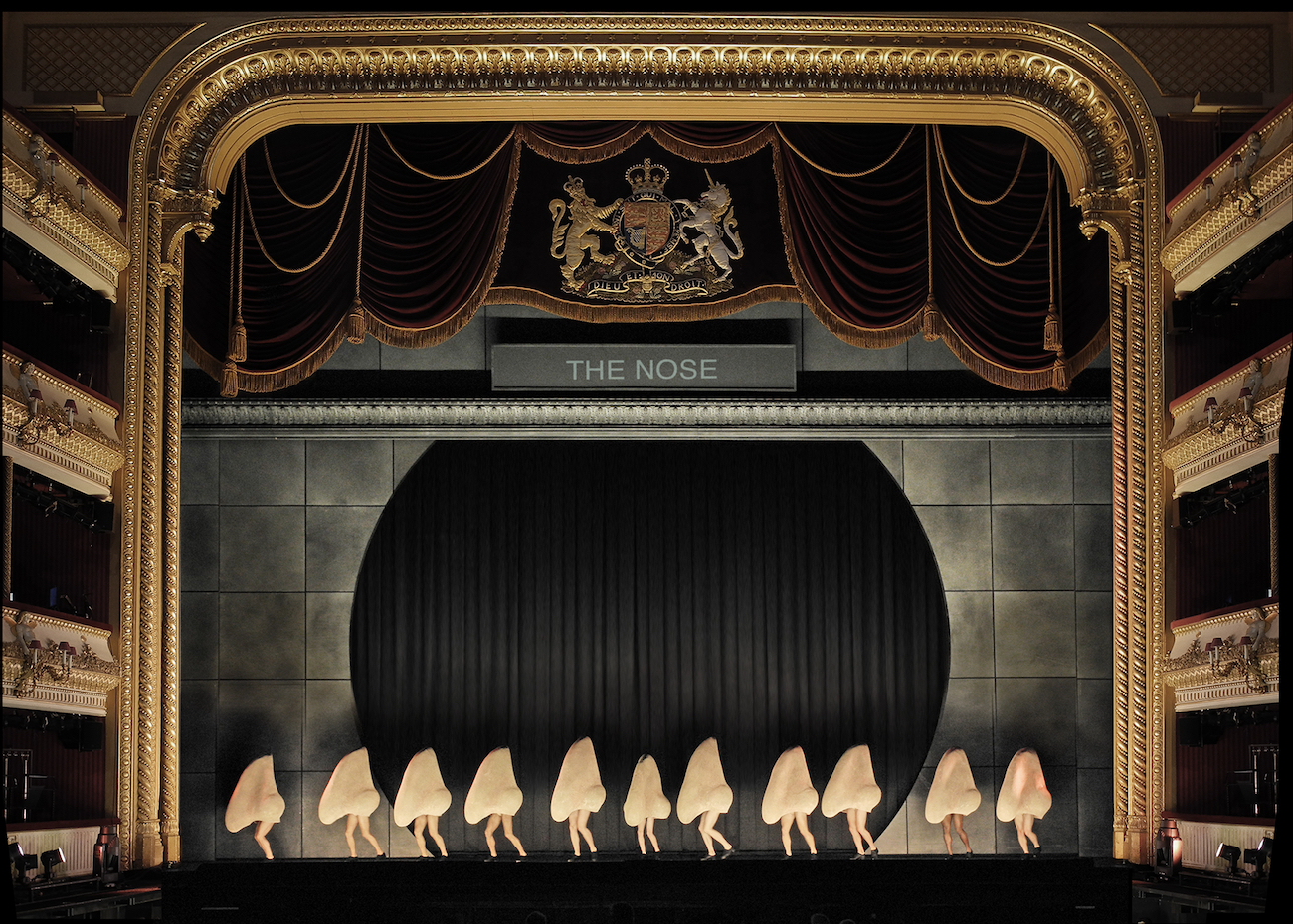 set and light design by Klaus Grünberg for THE NOSE (Dimitrij Schostakovitch), Royal Opera House London, 2016