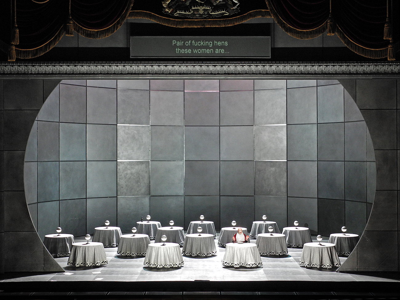 set and light design by Klaus Grünberg for THE NOSE (Dimitrij Schostakovitch), Royal Opera House London, 2016